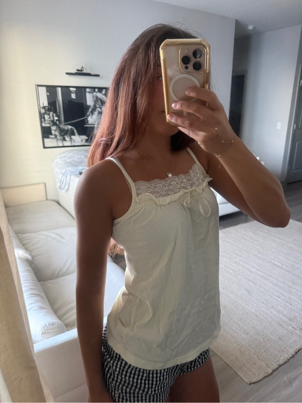 Butter Yellow Lace-Trim Top